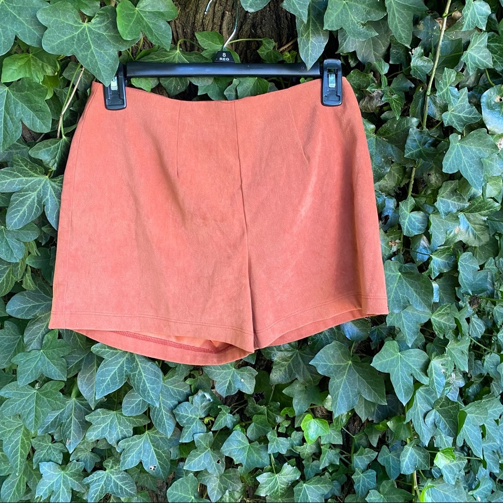 Orange suede - like shorts high waisted sexy